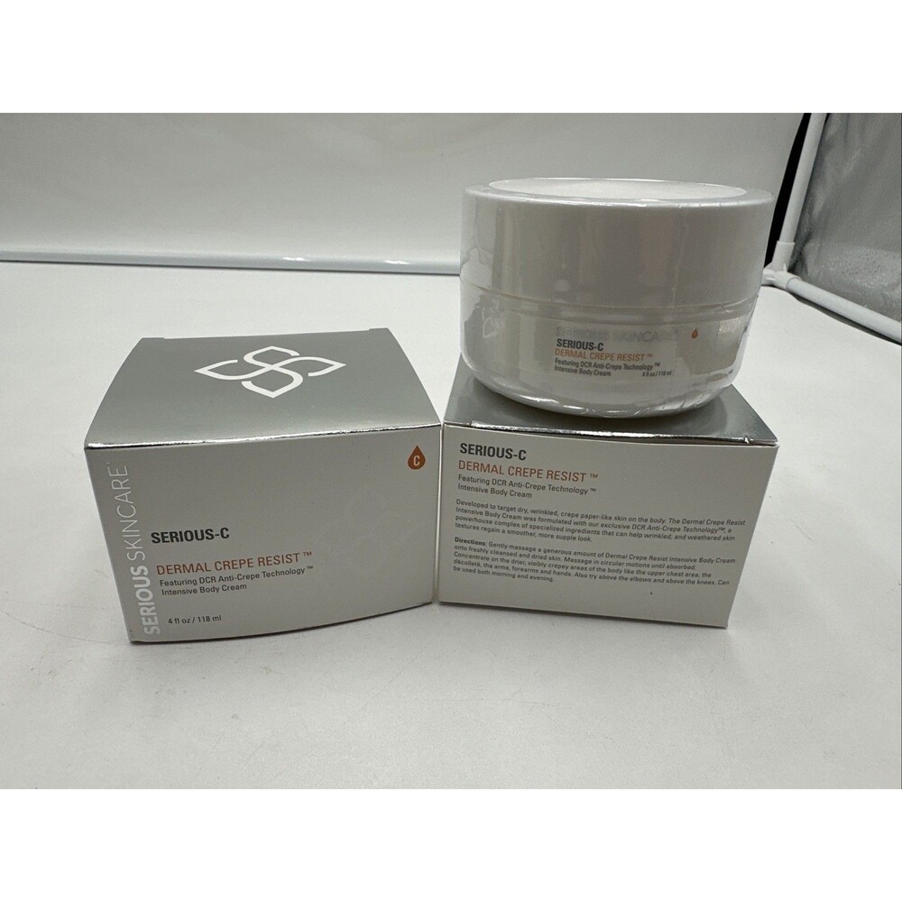 Lot Of 2 Serious-C Dermal Crepe Resist Intensive Body Cream 4 oz NEW SEALED JAR